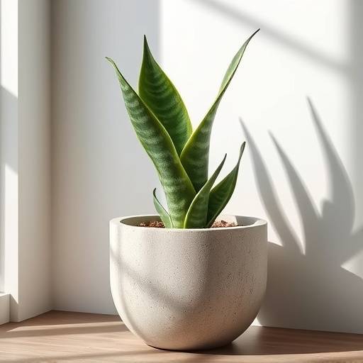 Lanäa de São Jorge em um vaso moderno de concreto